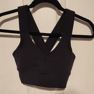 ALO Yoga Black Ribbed Sports Bra